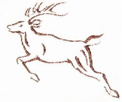 Running Deer Embroidered Flute Bag
